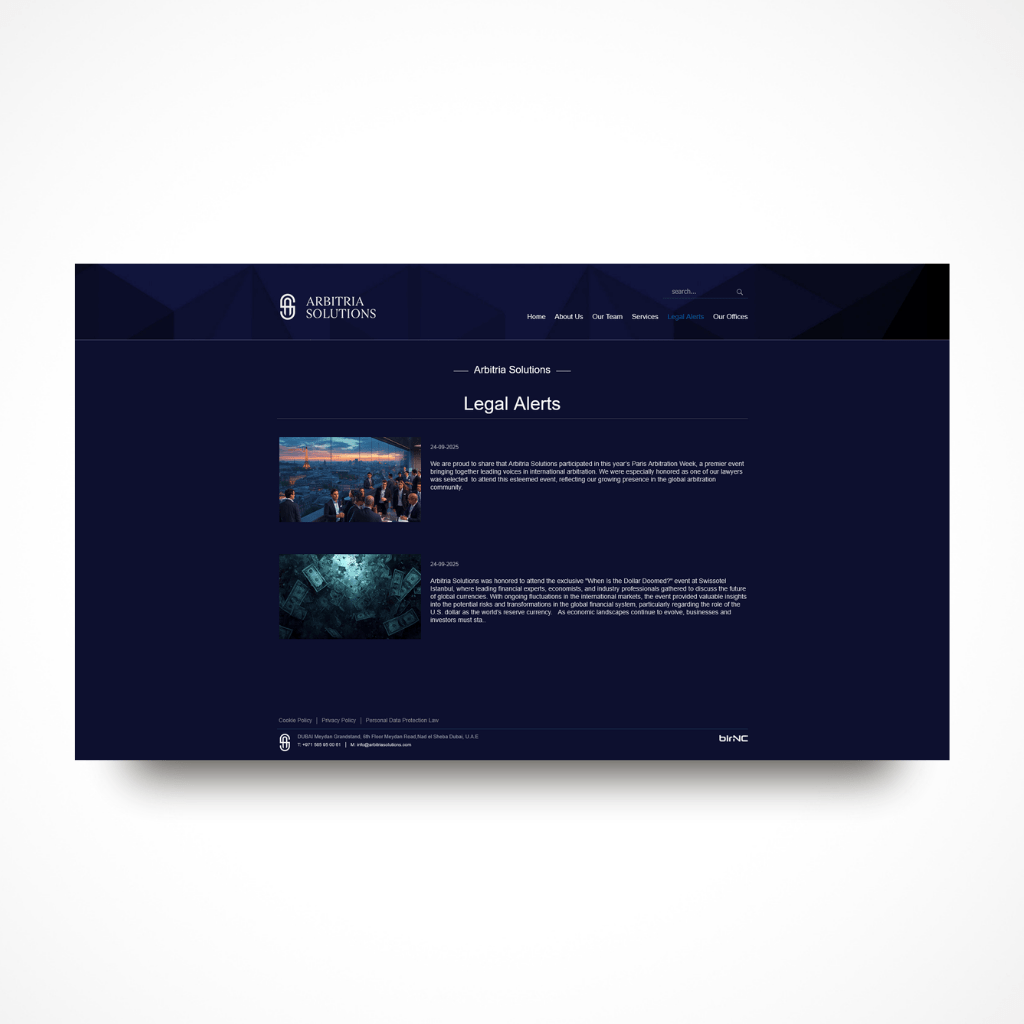 Arbitria Solutions Web Tasarım Legal Alerts