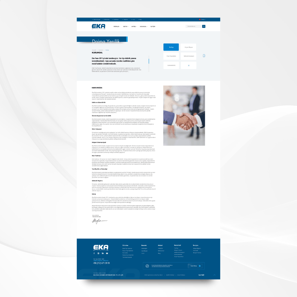 Eka Elektroteknik Web Tasarım Kurumsal