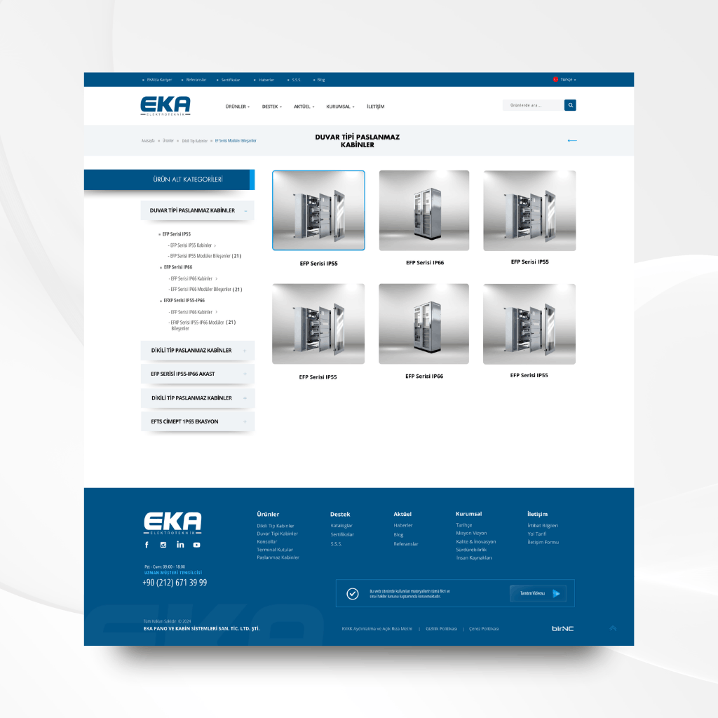 Eka Elektroteknik Web Tasarım Ürünler Alt Kategori