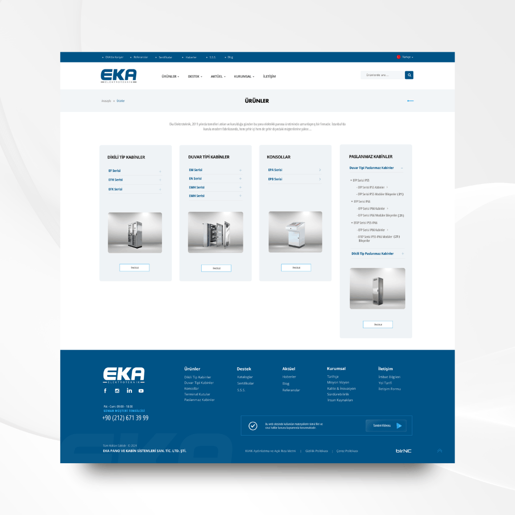 Eka Elektroteknik Web Tasarım Ürünler Ana Kategori