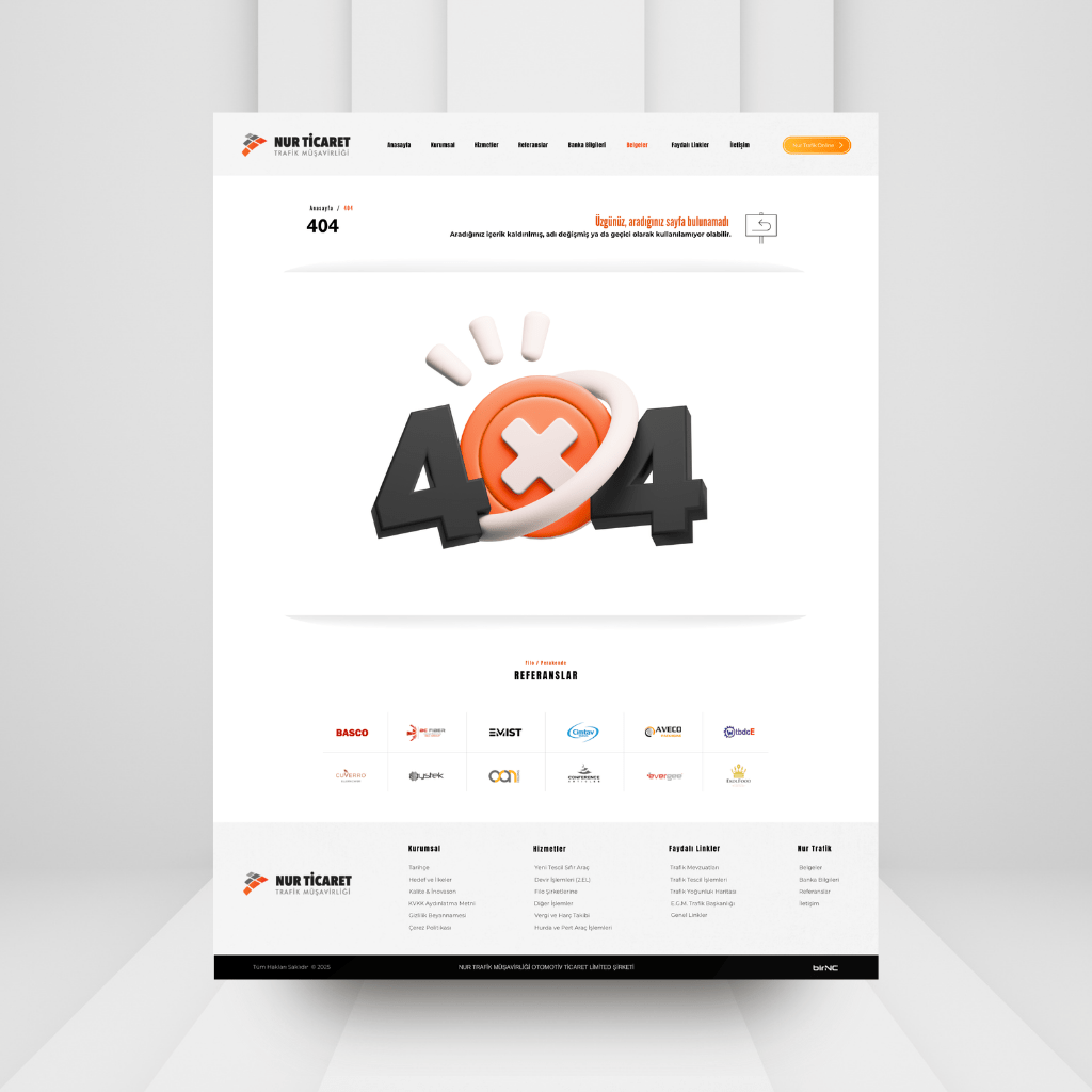 Nur Trafik Müşavirliği 404 Web Tasarım