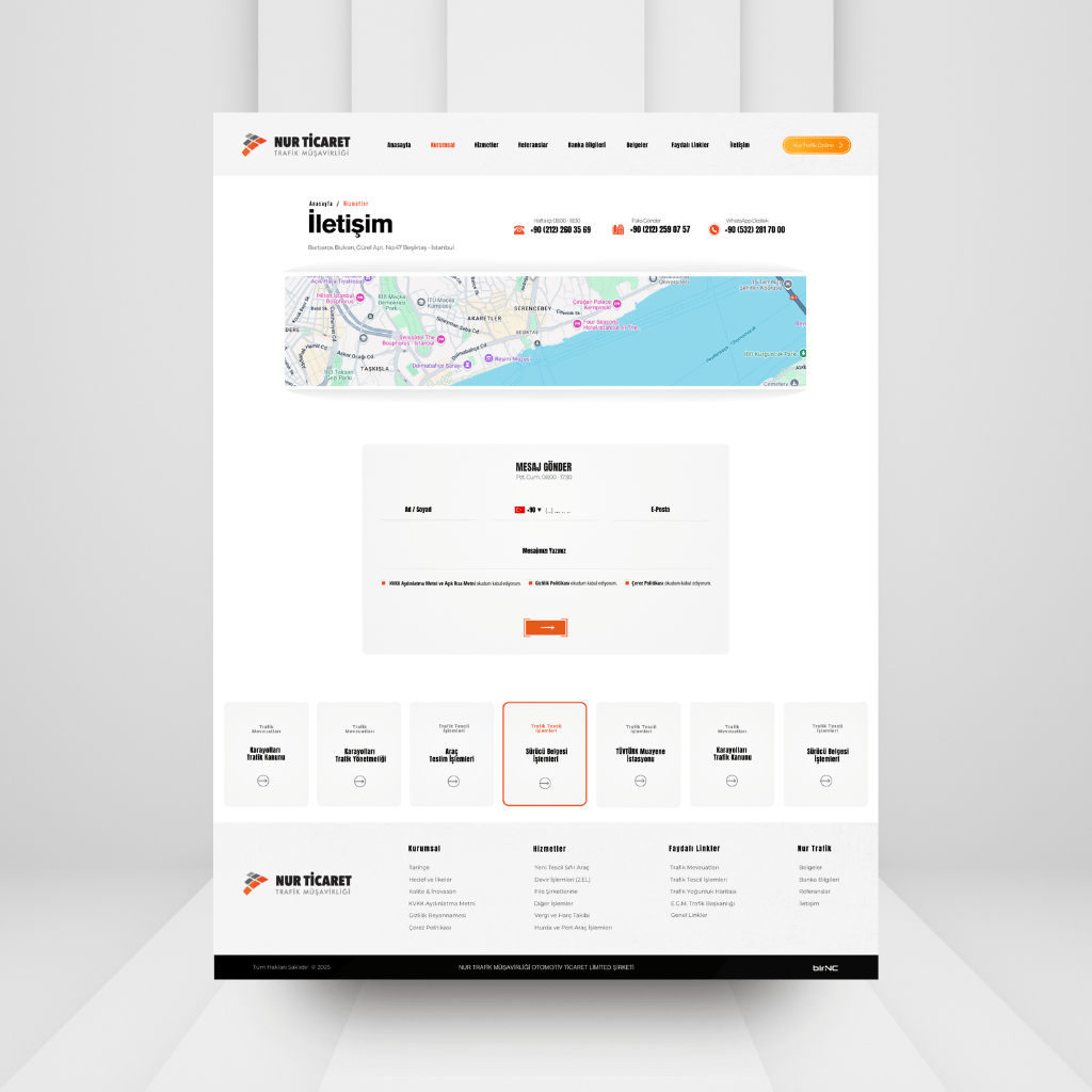 Nur Trafik Müşavirliği İletişim Web Tasarım