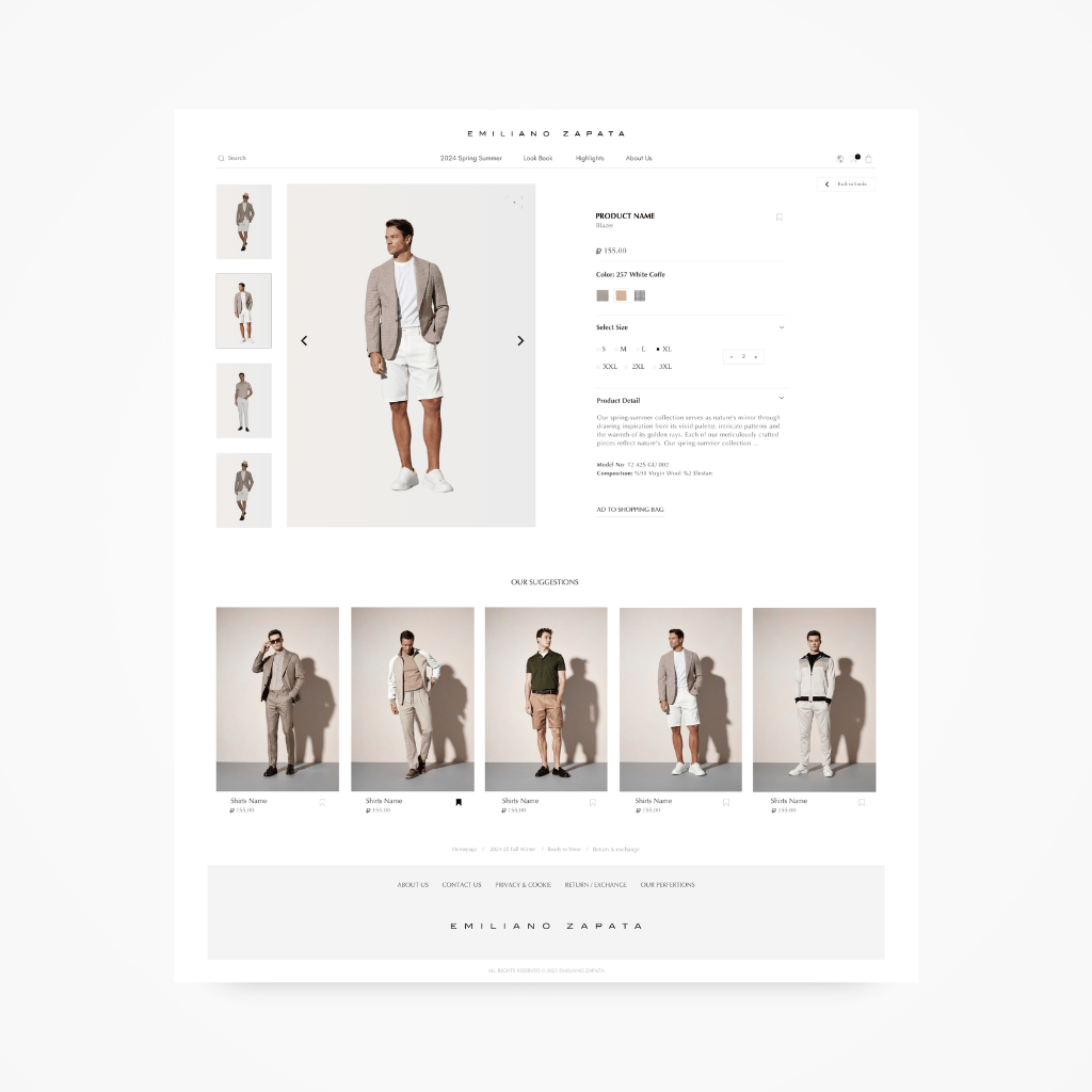 Emiliano Zapata Ürün Detay Web Tasarımı