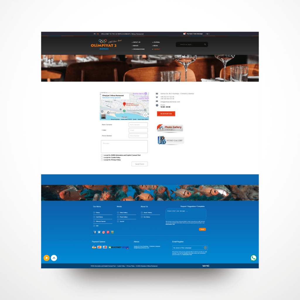 Olimpiyat 2 Minas Restaurant Web Tasarım İletişim